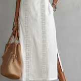 Heidi - Sleeveless Lace Detail Midi Dress