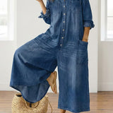Serenity - Denim Cotton Jumpsuit