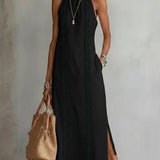 Natalia - Sleeveless Lace Detail Midi Dress