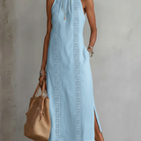 Maya - Sleeveless Lace Detail Midi Dress