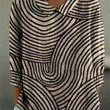 Kimberly - Monochrome Wave Blouse