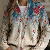 Gabrielle - Floral Peacock Feather Gradient Print